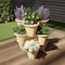 Nature Spring Set of 3 3-tier Stacking Planter Tower Space Saving Flower Pots, Indoor / Outdoor Vertical Planter 140184TBE - alternate 1
